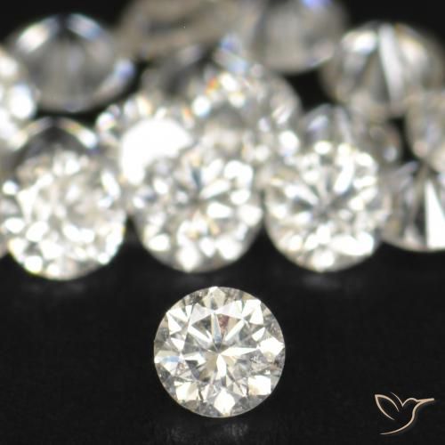 Diamante branco natural 0,03ct, corte redondo, VS-SI