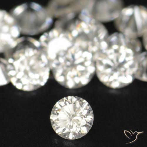 Diamante branco natural 0,03ct, corte redondo, VS-SI