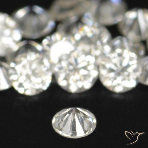 Diamante branco natural 0,03ct, corte redondo, VS-SI
