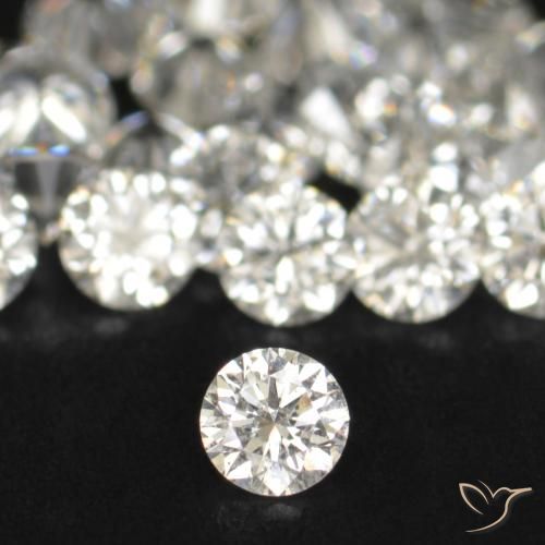 Diamante branco natural 0,03ct, corte redondo, VS-SI