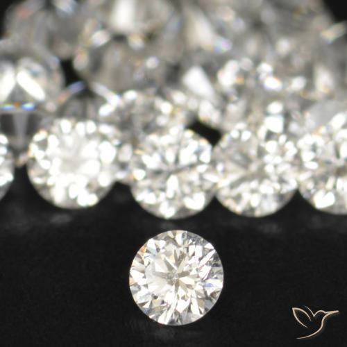 Diamante branco natural 0,03ct, corte redondo, VS-SI