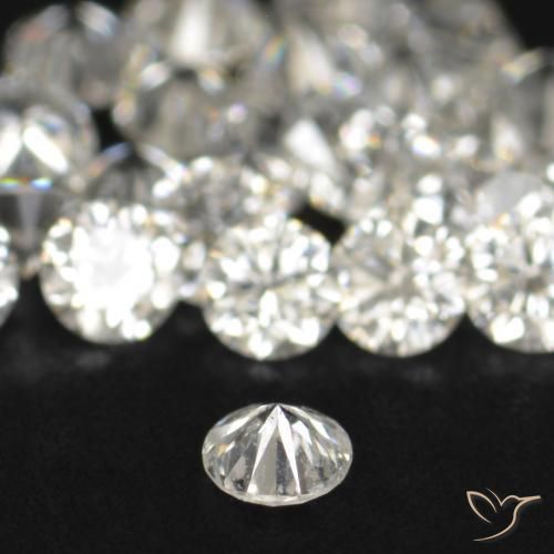 Diamante branco natural 0,03ct, corte redondo, VS-SI