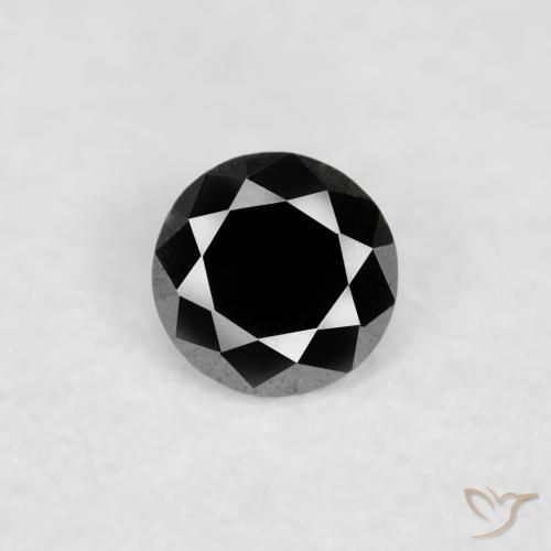 0.03ct Natural Preto Diamante, Redondo, Opaco