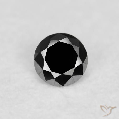 0.03ct Natural Preto Diamante, Redondo, Opaco