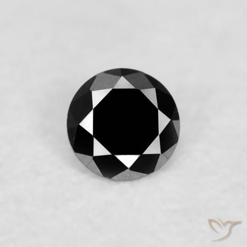 0.03ct Natural Preto Diamante, Redondo, Opaco