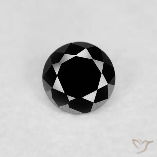 0.03ct Natural Preto Diamante, Redondo, Opaco