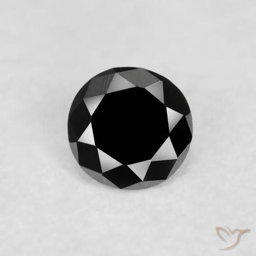 0.03ct Natural Preto Diamante, Redondo, Opaco