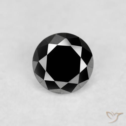 0.03ct Natural Preto Diamante, Redondo, Opaco