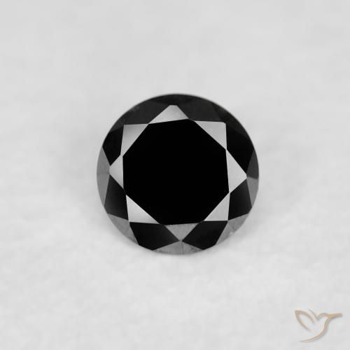 0.03ct Natural Preto Diamante, Redondo, Opaco