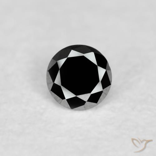 0.04ct Natural Preto Diamante, Redondo, Opaco