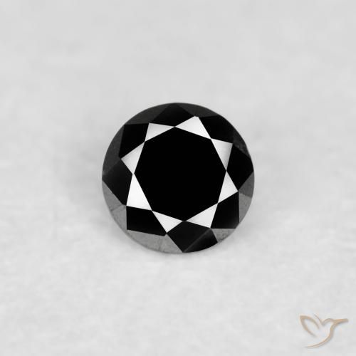 0.03ct Natural Preto Diamante, Redondo, Transparente