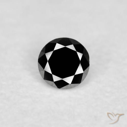 0.03ct Natural Preto Diamante, Redondo, Opaco
