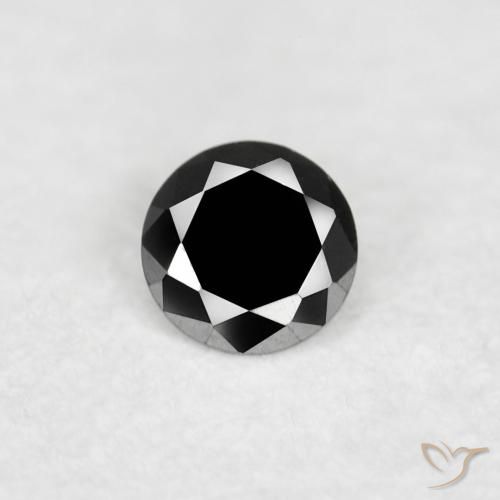0.03ct Natural Preto Diamante, Redondo, Opaco