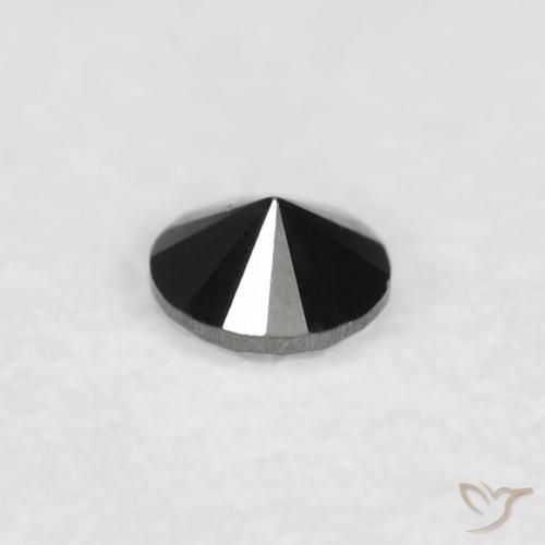Diamante Preto Natural 0.03ct, Redondo, Opaco