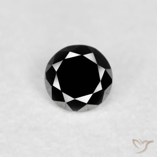 0.03ct Natural Preto Diamante, Redondo, Opaco