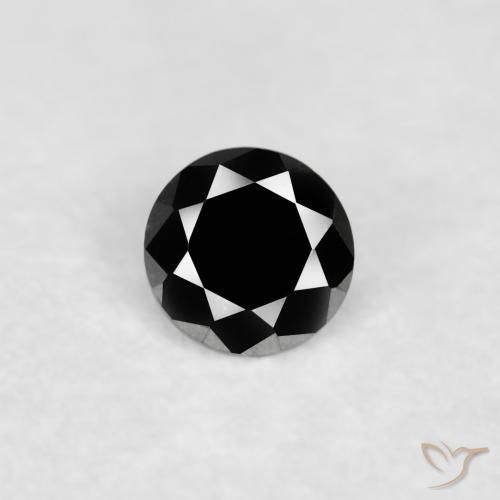 0.03ct Natural Preto Diamante, Redondo, Opaco