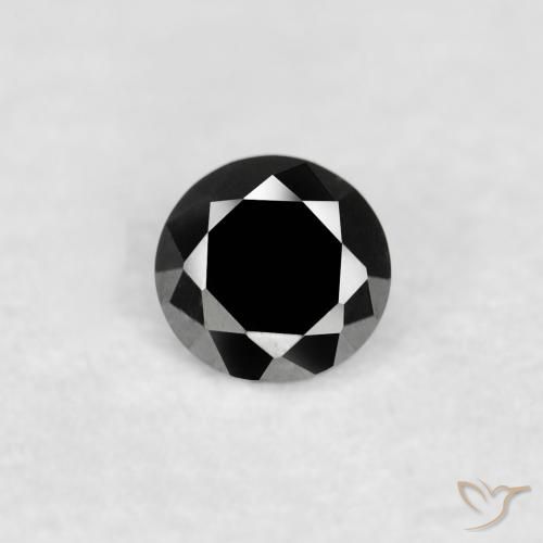 0.02ct Natural Preto Diamante, Redondo, Opaco