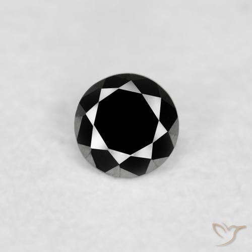 0.03ct Natural Preto Diamante, Redondo, Opaco