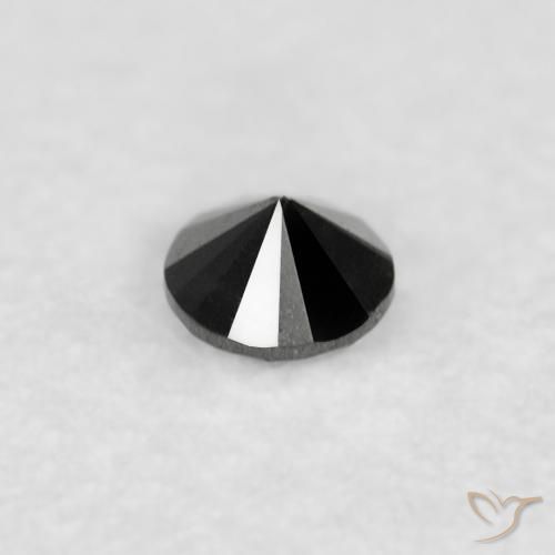Diamante Preto Natural 0.03ct, Redondo, Opaco