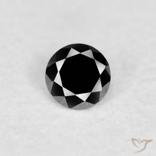0.03ct Natural Preto Diamante, Redondo, Opaco
