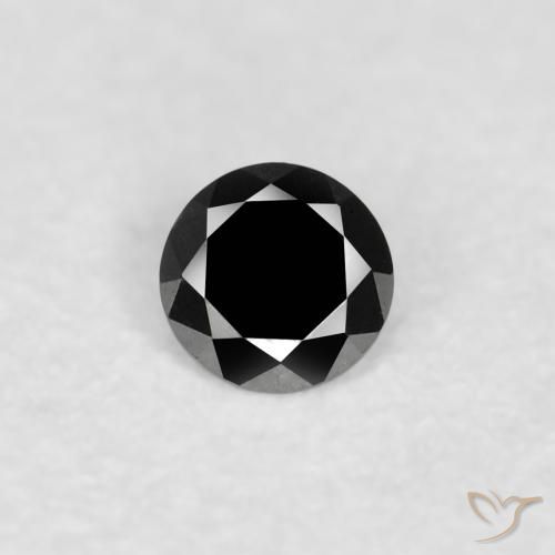 0.03ct Natural Preto Diamante, Redondo, Opaco