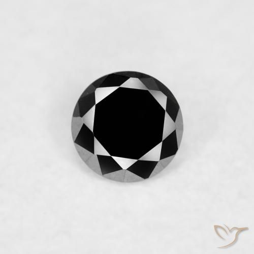 0.03ct Natural Preto Diamante, Redondo, Opaco