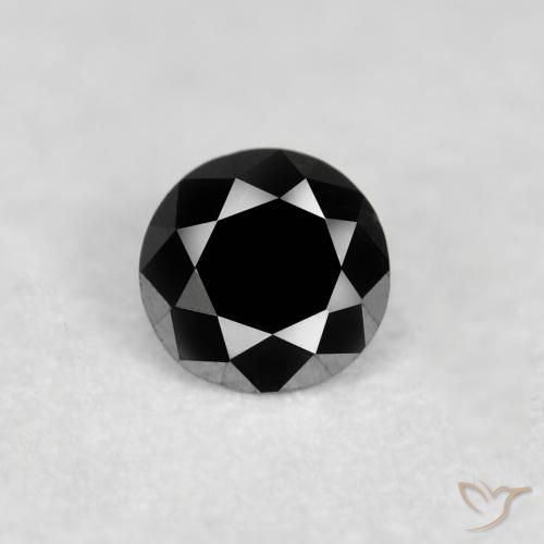0.04ct Natural Preto Diamante, Redondo, Opaco