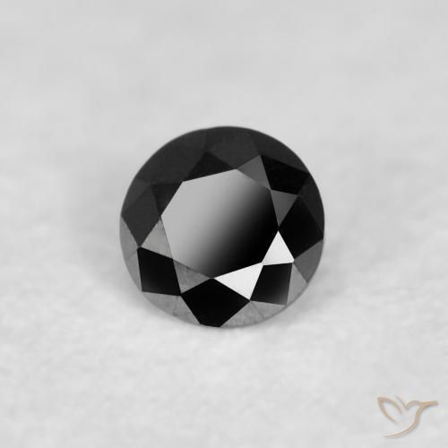 Diamante Preto Natural 0.04ct, Redondo, Opaco