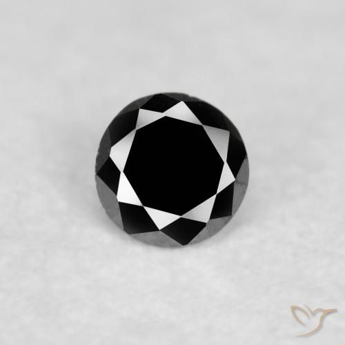 0.03ct Natural Preto Diamante, Redondo, Opaco