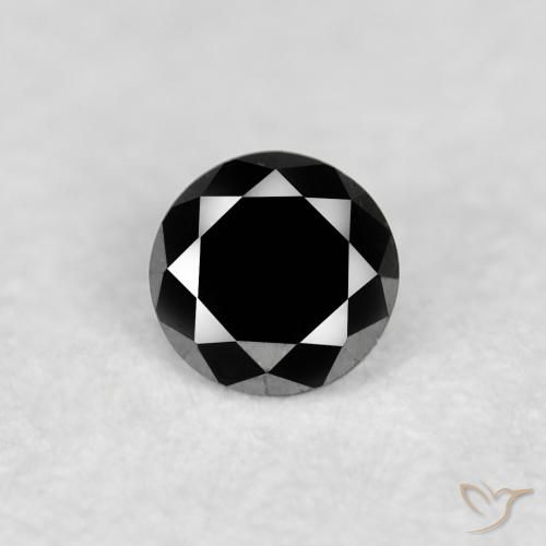 0.04ct Natural Preto Diamante, Redondo, Opaco