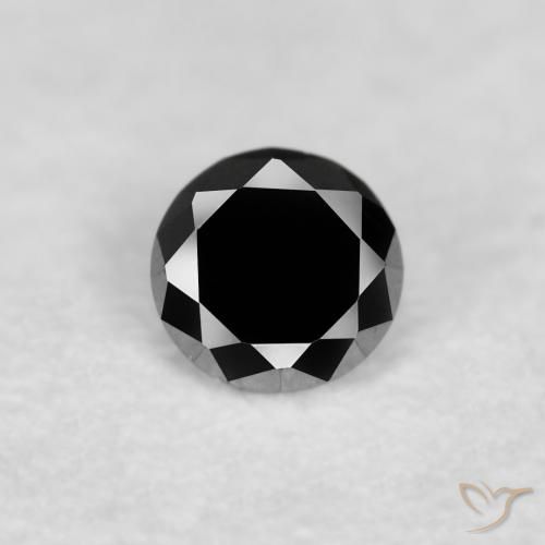 0.03ct Natural Preto Diamante, Redondo, Opaco