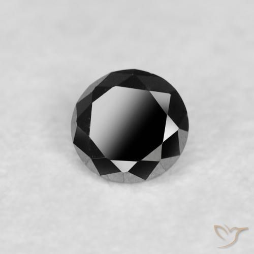 Diamante Preto Natural 0.03ct, Redondo, Opaco