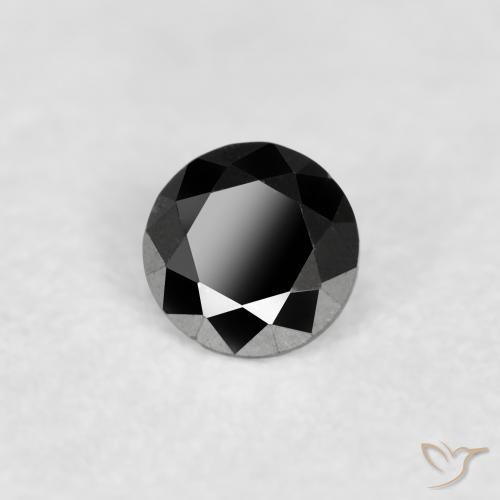 Diamante Preto Natural 0.08ct, Redondo, Opaco