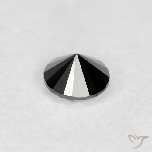 Diamante Preto Natural 0.08ct, Redondo, Opaco