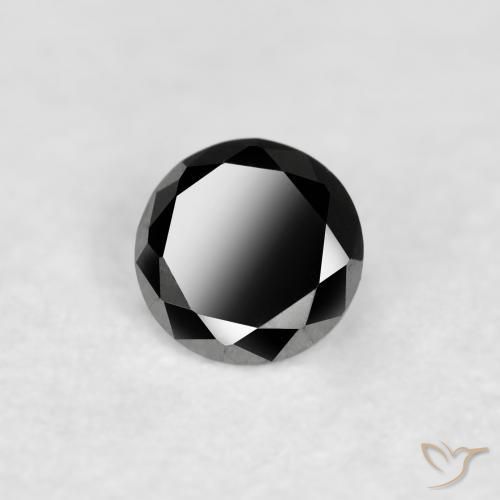 Diamante Preto Natural 0.08ct, Redondo, Opaco