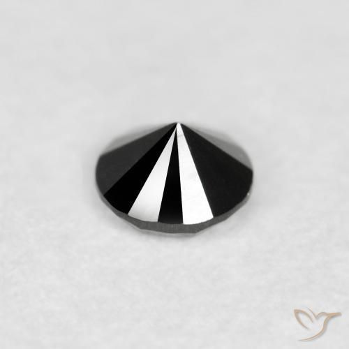 Diamante Preto Natural 0.08ct, Redondo, Opaco