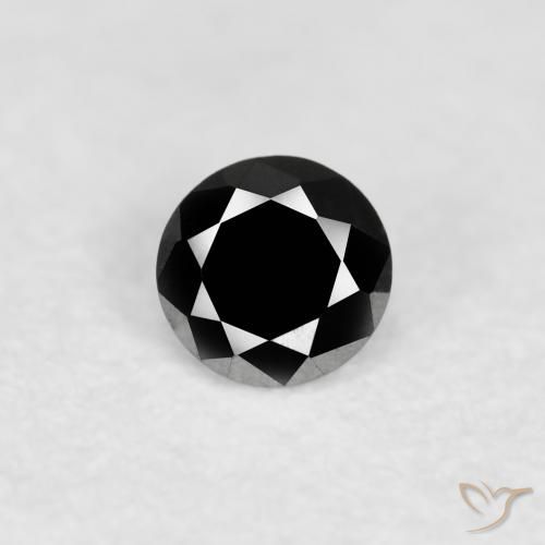 0.09ct Natural Preto Diamante, Redondo, Opaco