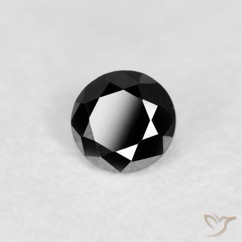 Diamante Preto Natural 0.09ct, Redondo, Opaco
