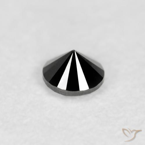 Diamante Preto Natural 0.09ct, Redondo, Opaco