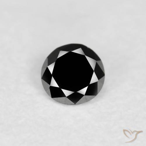 0.08ct Natural Preto Diamante, Redondo, Opaco