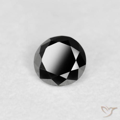 Diamante Preto Natural 0.08ct, Redondo, Opaco