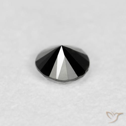 Diamante Preto Natural 0.08ct, Redondo, Opaco