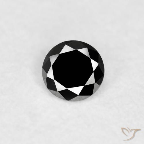 0.06ct Natural Preto Diamante, Redondo, Opaco