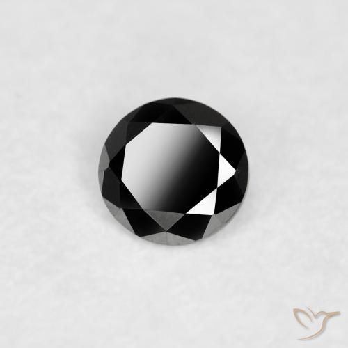 Diamante Preto Natural 0.06ct, Redondo, Opaco