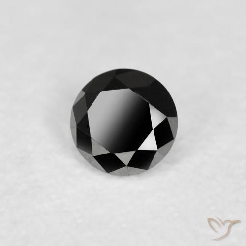 Diamante Preto Natural 0.11ct, Redondo, Opaco