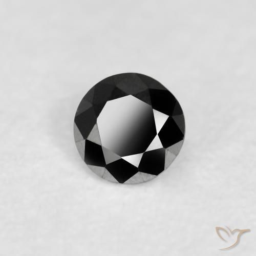 Diamante Preto Natural 0.09ct, Redondo, Opaco