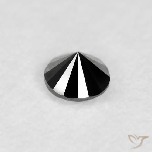 Diamante Preto Natural 0.09ct, Redondo, Opaco