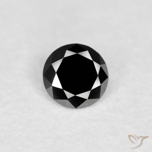 0.06ct Natural Preto Diamante, Redondo, Opaco