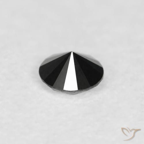 Diamante Preto Natural 0.06ct, Redondo, Opaco