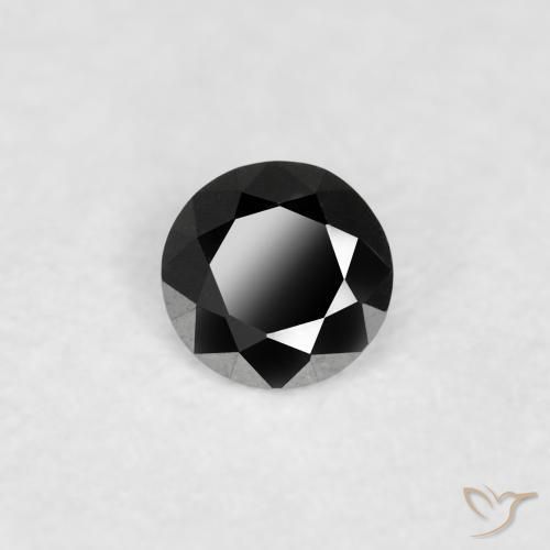 Diamante Preto Natural 0.07ct, Redondo, Opaco